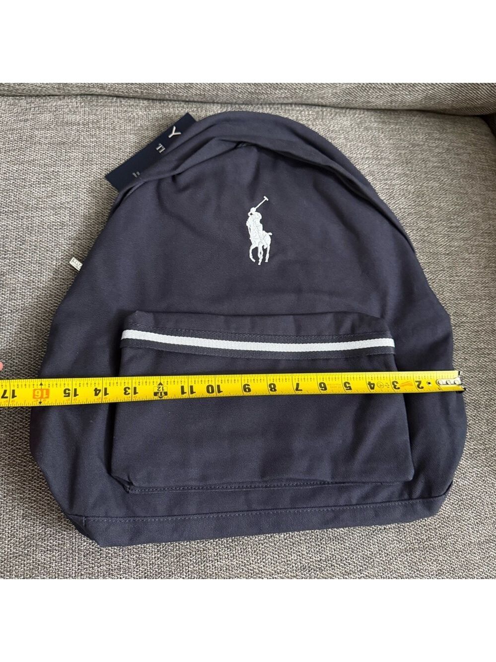 Polo Ralph Lauren Navy Canvas Backpack New - Picture 11 of 12